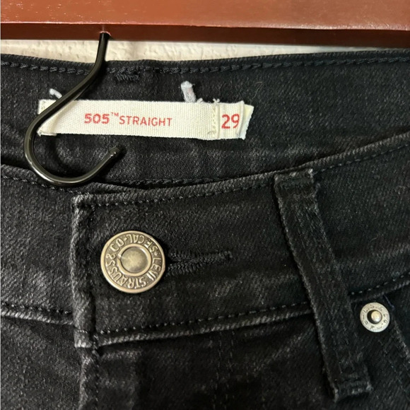 Black Levi’s 505 Straight Leg Jeans - Picture 4 of 6
